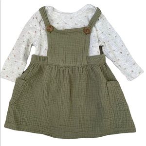 Rabbit + Bear Size 6-9M Jumper, Bodysuit Set in Mauve